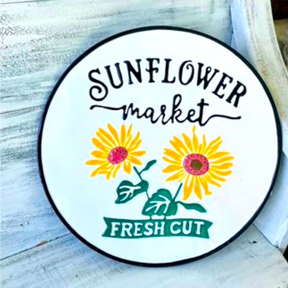 Sunflower Market Metal Enamel Sign - Picture 1 of 10